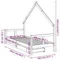 Cadre de lit pour enfants gris 80x200 cm bois de pin massif