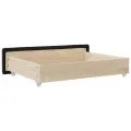 Tiroirs de lit 2 pcs noir bois d'ingénierie et tissu