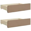 Tiroirs de lit 2 pcs cappuccino bois d'ingénierie et similicuir