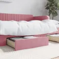 Tiroirs de lit 2 pcs rose bois d'ingénierie et velours