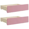 Tiroirs de lit 2 pcs rose bois d'ingénierie et velours