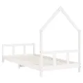 Cadre de lit pour enfants blanc 90x200 cm bois de pin massif