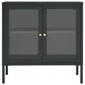 Buffet Anthracite 70x35x70 cm Acier et verre