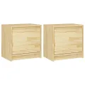 Tables de chevet 2 pcs 40x30,5x40 cm bois de pin massif