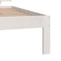 Cadre de lit Blanc Bois massif 75x190 cm Petit simple