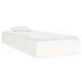 Cadre de lit blanc bois massif 90x190 cm simple