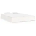 Cadre de lit blanc bois massif 200x200 cm