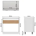 Armoire de plancher d'évier Sonoma gris 80x46x81,5 cm