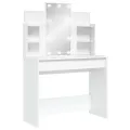 Coiffeuse avec lumières LED blanc 96x40x142 cm