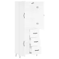 Buffet haut Blanc 69,5x34x180 cm Bois d'ingénierie