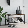 Étagère à chaussures chêne fumé 90x30x45 cm bois d'ingénierie