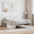 Cadre de lit métal avec tête de lit blanc 140x200 cm