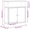 Buffet chêne fumé 70x30x80 cm bois d'ingénierie
