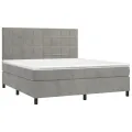 cadre de lit matelas et LED Gris clair 160x200 cm