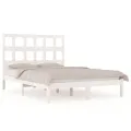 Cadre de lit Blanc Bois de pin massif 150x200 cm Très grand
