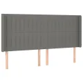 Tête de lit à LED Gris foncé 163x16x118/128 cm Tissu