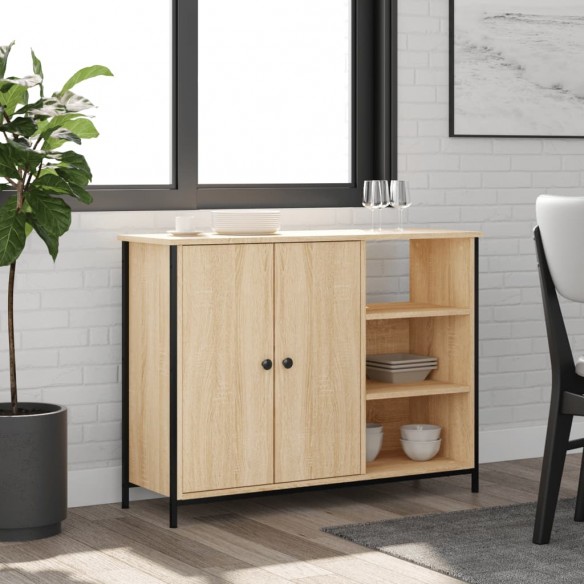 Buffet chêne sonoma 100x33x75 cm bois d'ingénierie