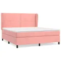 cadre de lit avec matelas Rose 180x200 cm Velours