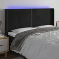 Tête de lit à LED Noir 163x16x118/128 cm Velours