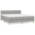 cadre de lit avec matelas Gris clair 180x200cm Tissu