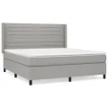 cadre de lit avec matelas Gris clair 160x200cm Tissu
