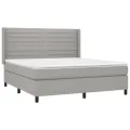 cadre de lit avec matelas Gris clair 160x200cm Tissu