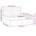 cadre de lit avec matelas Gris clair 160x200cm Tissu