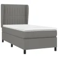 cadre de lit avec matelas Gris foncé 80x200 cm Tissu
