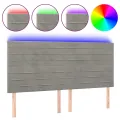 Tête de lit à LED Gris clair 180x5x118/128 cm Velours