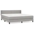 cadre de lit avec matelas Gris clair 160x200cm Tissu