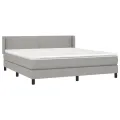 cadre de lit avec matelas Gris clair 160x200cm Tissu
