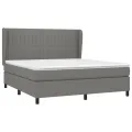 cadre de lit avec matelas Gris foncé 160x200cm Tissu