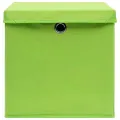 Boîtes de rangement avec couvercles 10 pcs 28x28x28 cm Vert