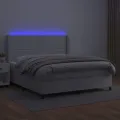 cadre de lit matelas LED Blanc 180x200 cm Similicuir