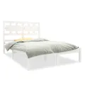 Cadre de lit Blanc Bois massif 135x190 cm Double