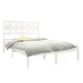 Cadre de lit Blanc Bois massif 135x190 cm Double