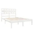 Cadre de lit Blanc Bois massif 135x190 cm Double