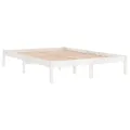 Cadre de lit Blanc Bois massif 135x190 cm Double