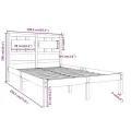 Cadre de lit Blanc Bois massif 135x190 cm Double