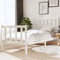 Cadre de lit Blanc Bois massif 75x190 cm Petit simple