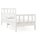 Cadre de lit Blanc Bois massif 75x190 cm Petit simple