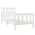 Cadre de lit Blanc Bois massif 75x190 cm Petit simple