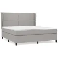 cadre de lit avec matelas Gris clair 160x200cm Tissu