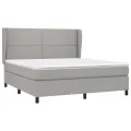 cadre de lit avec matelas Gris clair 160x200cm Tissu