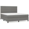 cadre de lit avec matelas Gris foncé 160x200cm Tissu