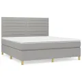 cadre de lit avec matelas Gris clair 180x200cm Tissu