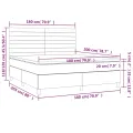 cadre de lit avec matelas Gris clair 180x200cm Tissu