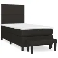 cadre de lit avec matelas Noir 100x200 cm Tissu