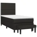 cadre de lit avec matelas Noir 100x200 cm Tissu