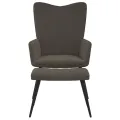 Chaise de relaxation avec repose-pied Gris foncé Velours